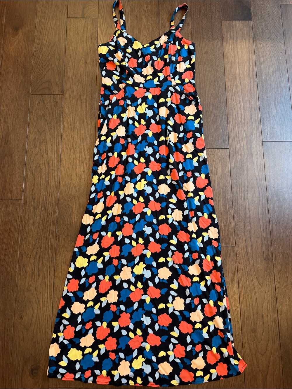 41 HAWTHORN Beatriz Maxi Dress Floral Black Side Slit Size Medium - C67-147